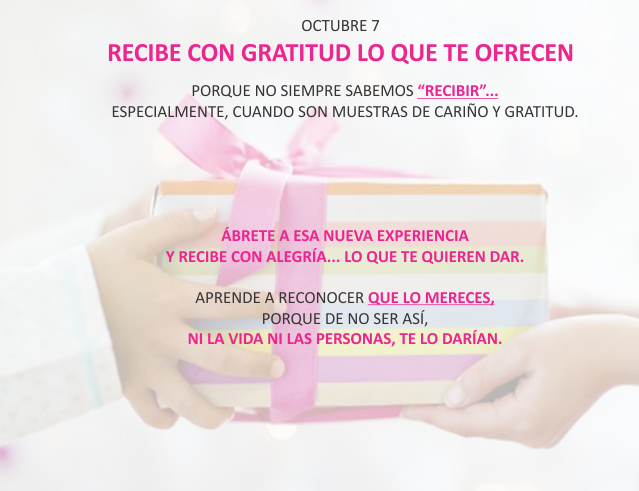 Recibe con gratitud lo que te ofrecen
